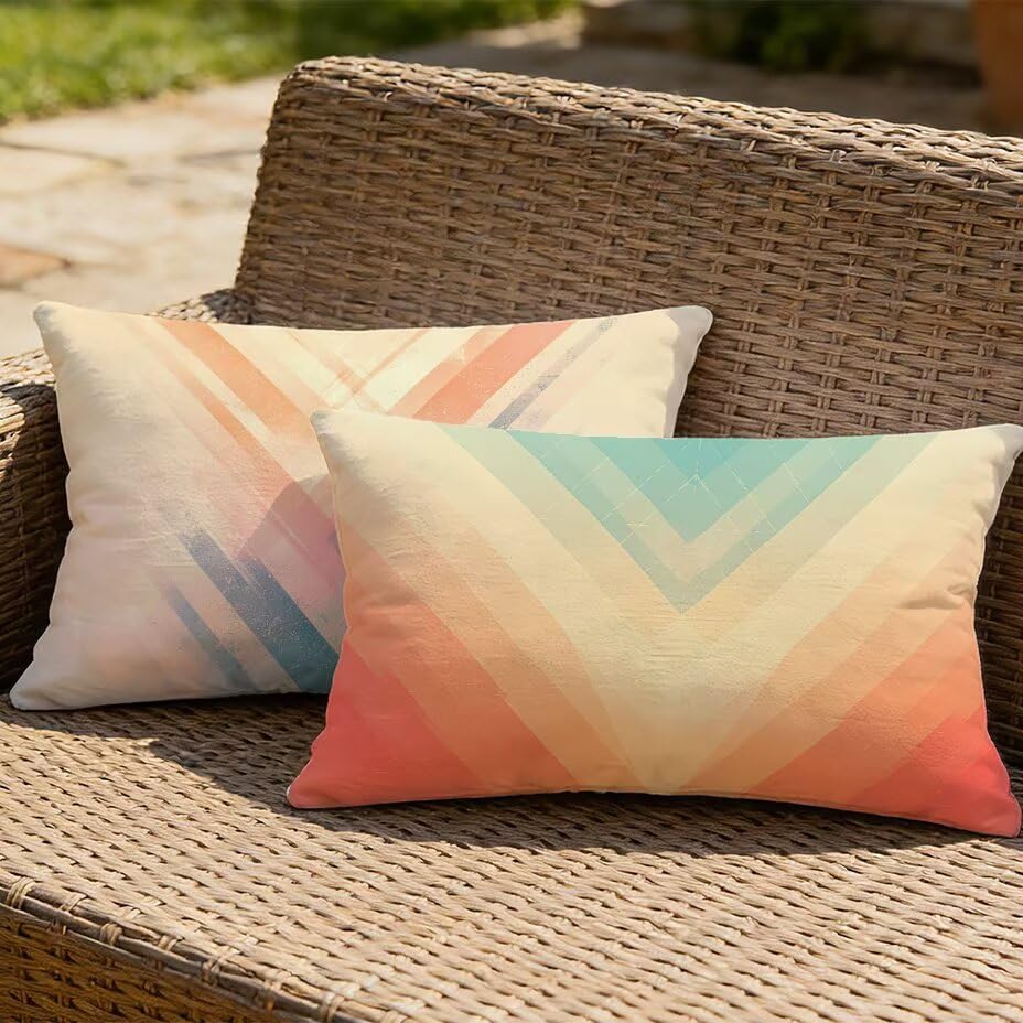 Housse de Coussin Extérieur 50x70 cm Lin Impérmeable Jardin Rattan