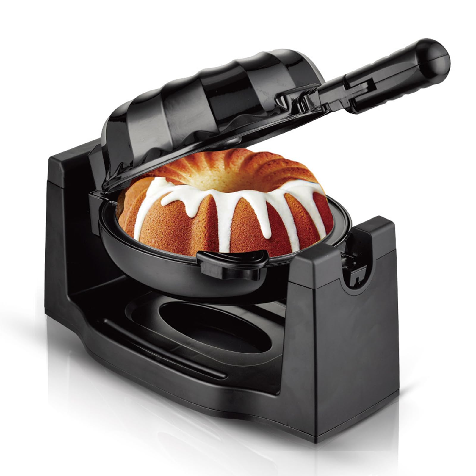Machine À Gâteau de Lave Rotative Électrique 1800 W, Mini Machine À Gâteau Domestique, Contrôle Automatique de la Température, Chaleur Uniforme, Plaque Antiadhésive, Facile À Nettoyer