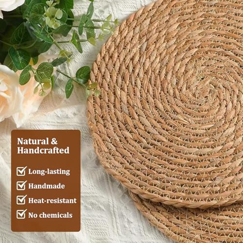 Sets de table ronds papyrus lot de 12 pour protéger table des rayures - 5