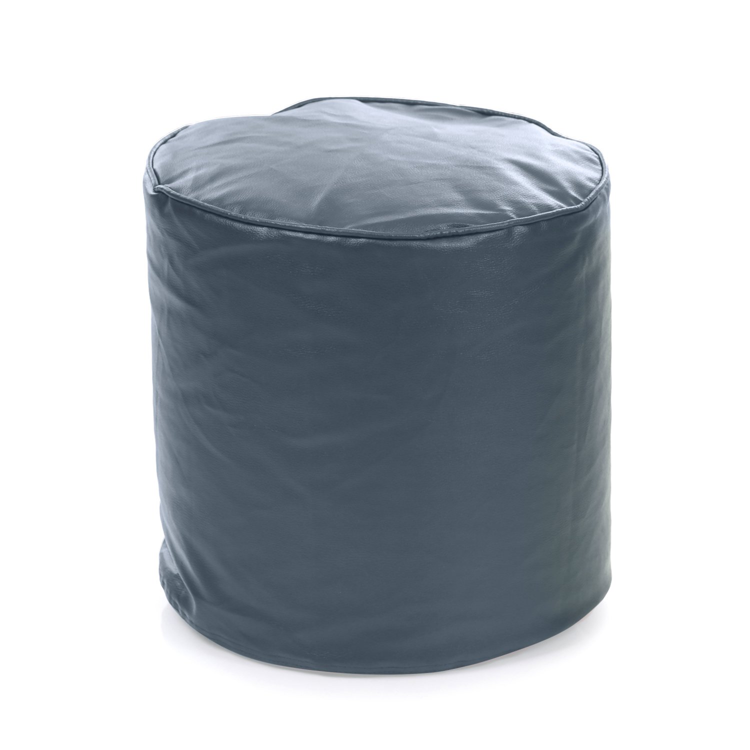 Style Homez Premium Leatherette Round Poof Bean Bag Ottoman Stool Large Size Cover Only (Grey, Round)-image-28