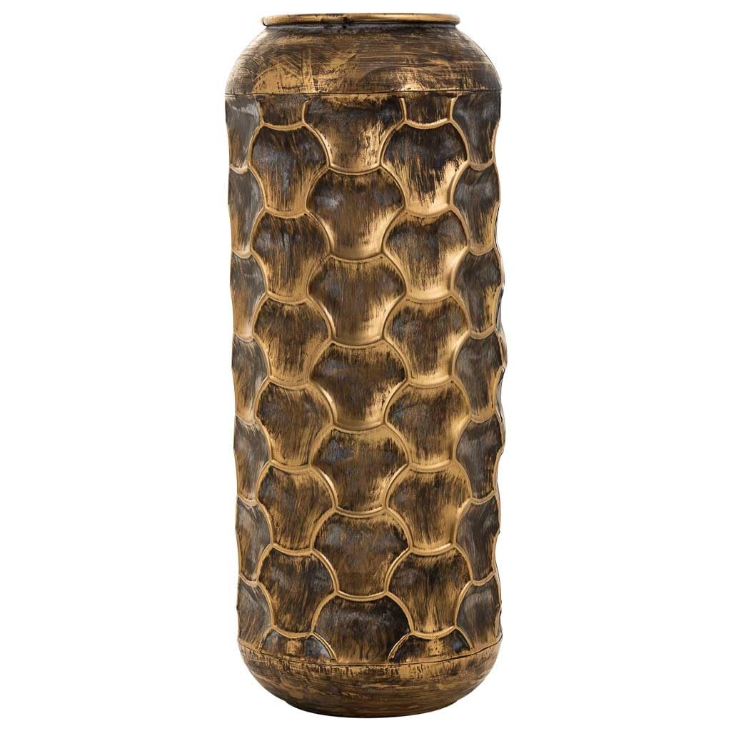 WANDERLUST DECO Jarrón de Metal Marrón 23.5x23.5x57