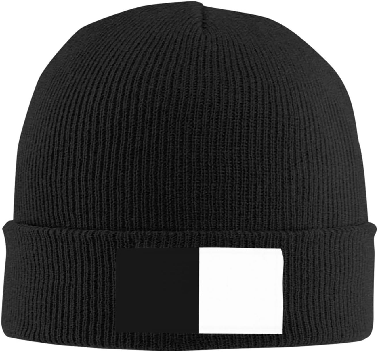 LVGOOKI Black White Hats Knit Beanie Hat for Men Women Winter Warm Knitted Slouchy Skull Cap at
