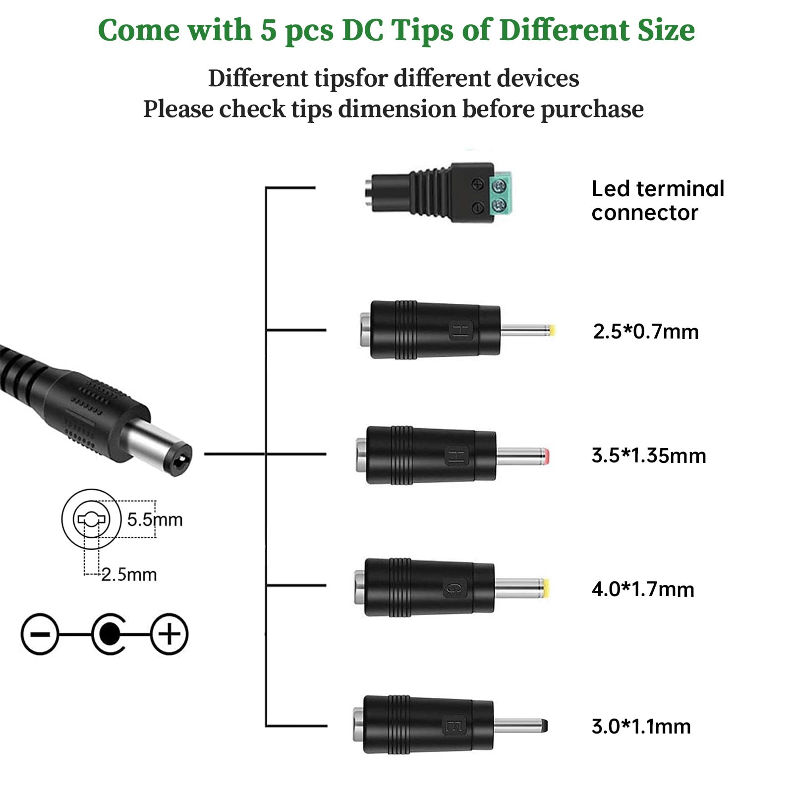 24V 1,5A Netzteil Adapter, 100~240V AC zu DC 24Volt 1,5 Ampere Konverter 24VDC 1500mA 1000mA 800mA 600mA 400mA 200mA Adapter für LED-Streifenlicht, CCTV-Kamera