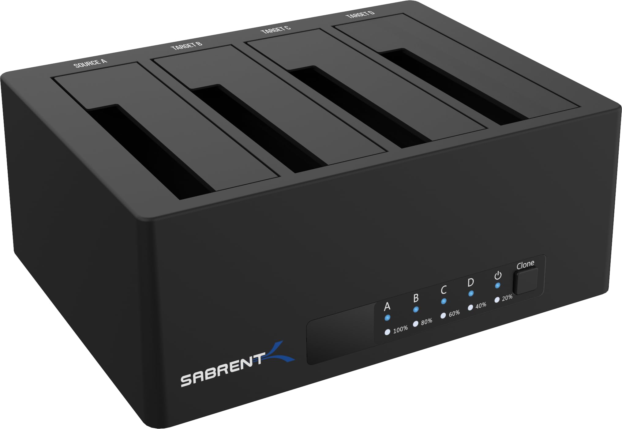 SABRENT 4-Bay USB 3.0 Docking Station for 2.5” & 3.5” SATA HDD & SSD, Trayless Design, USB 3.0 5Gbps, Offline Clone Function (DS-U3B4)