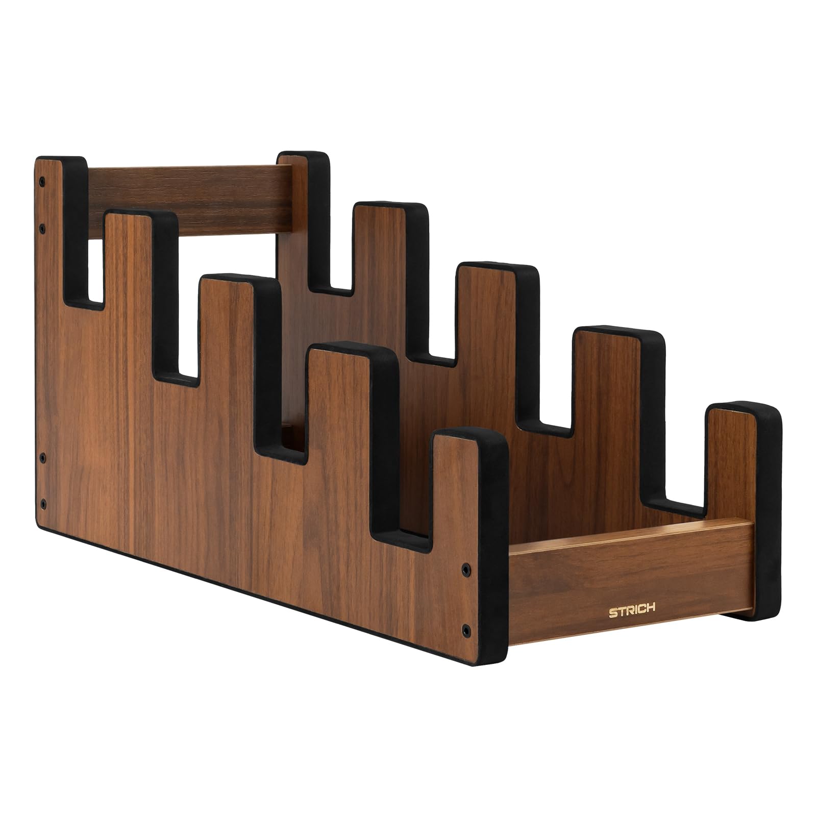 STRICH Support De Guitare En Bois Pour Plusieurs Guitares, Couleur Noyer, L-4EW (Pour 4 Guitares Électriques/Basses