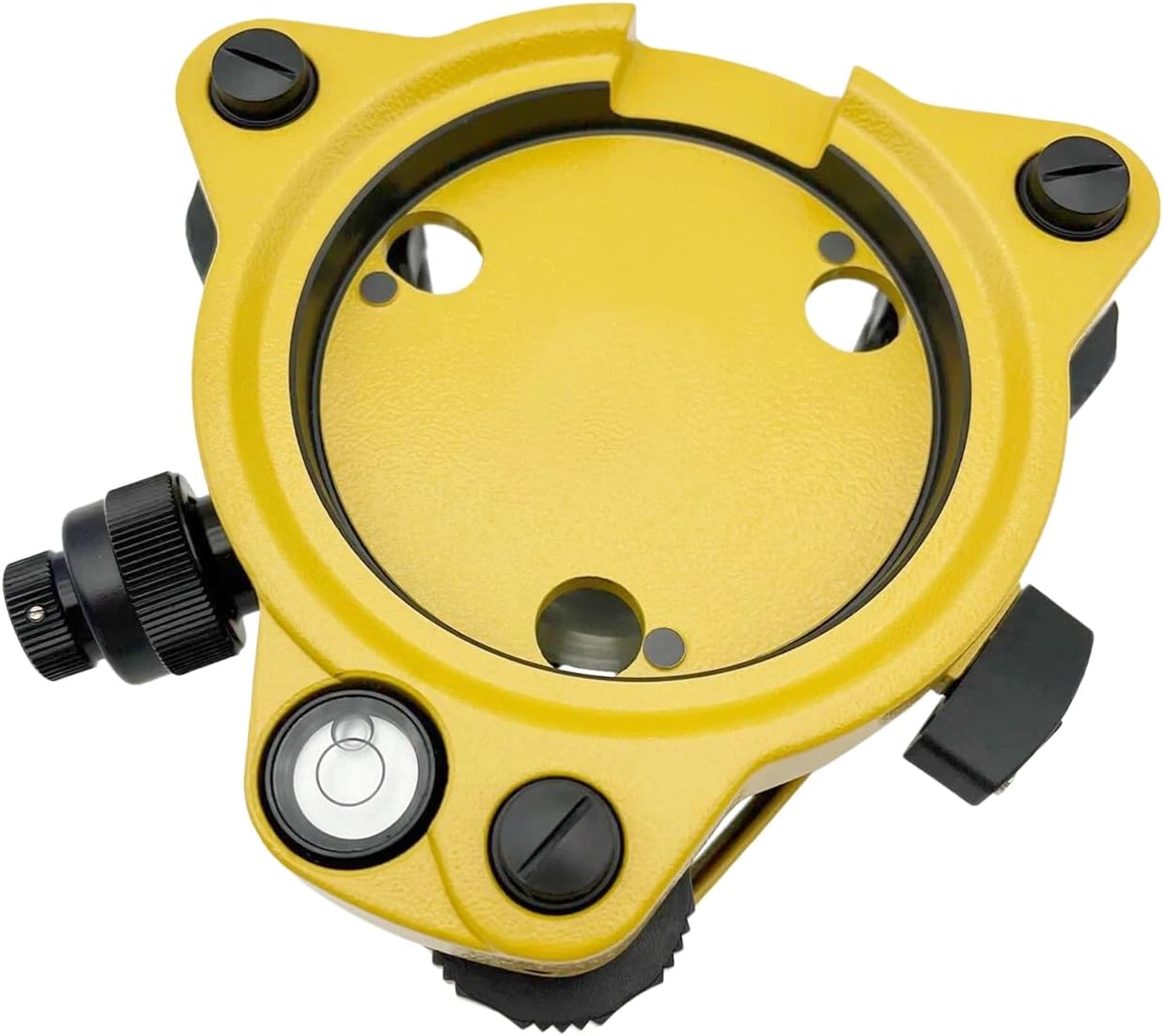 Yellow Tribrach with Optical Plummet Compatible with Topcon Total Stations, Tribrach Adapter Surveying Tribrach for Tripod Mounting, GPS GNSS Prism Pole Adapter for Surveying Equipment