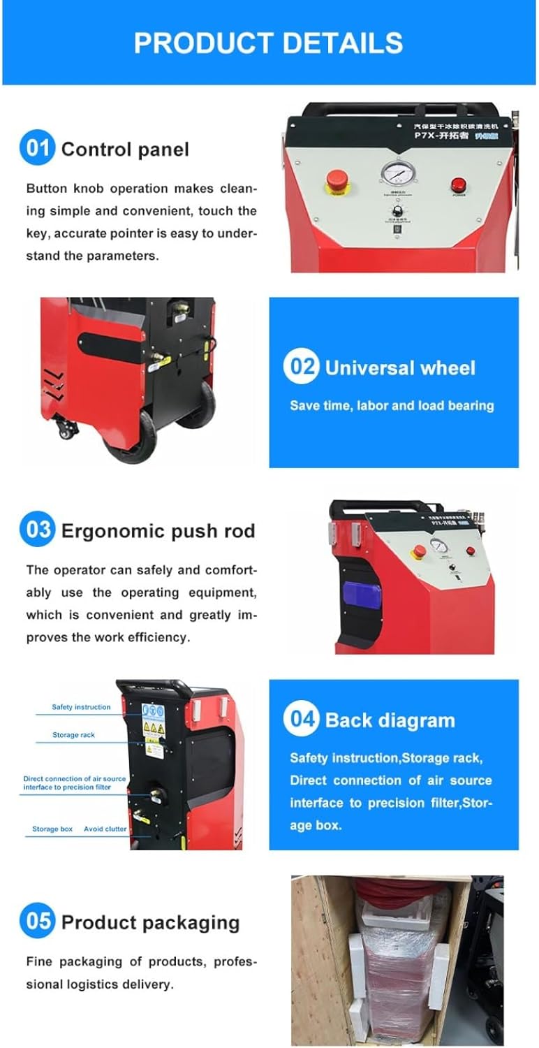 Precision Dry Ice Blasting Machine, Industrial Dry Ice Cleaning Blaster, Portable Tool for Delicate Component Cleaning and Surface Preparation
