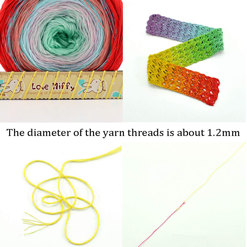 450G Segmento Tinti Cotone Mercerizzato Palle Filati da lavori a Maglia e Maglieria, 20 Gradiente Colori Disponibili, 1.2mm Medie Sottili Fili,07