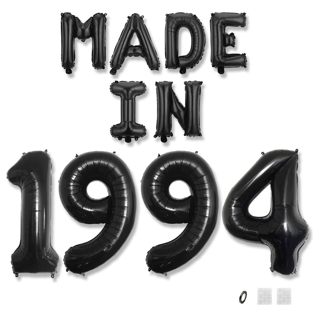 Jurxy 31st Birthday Balloon Banner Decorations Black MADE IN 1994 Aluminum Foil Letters Balloons Happy Birthday Sign Party Supplies for Men Women
