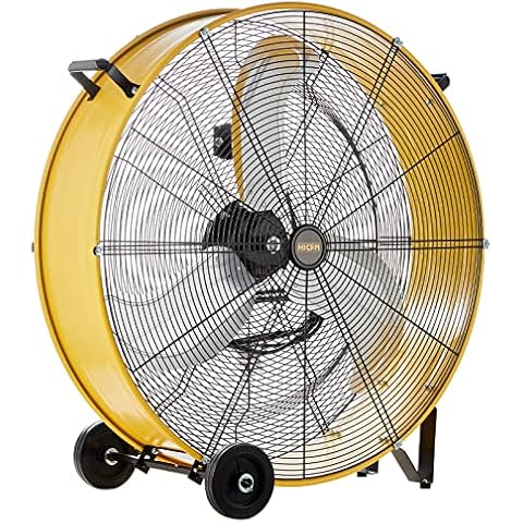 HiCFM 13000 CFM 30 inch Heavy Duty High Velocity Barrel Floor Drum Fan With Powerful 1/3HP Motor, 9ft Cord, 5in Solid Wheels for Workshop, Garage, Commercial or Industrial rooms - UL Safety Listed Cover