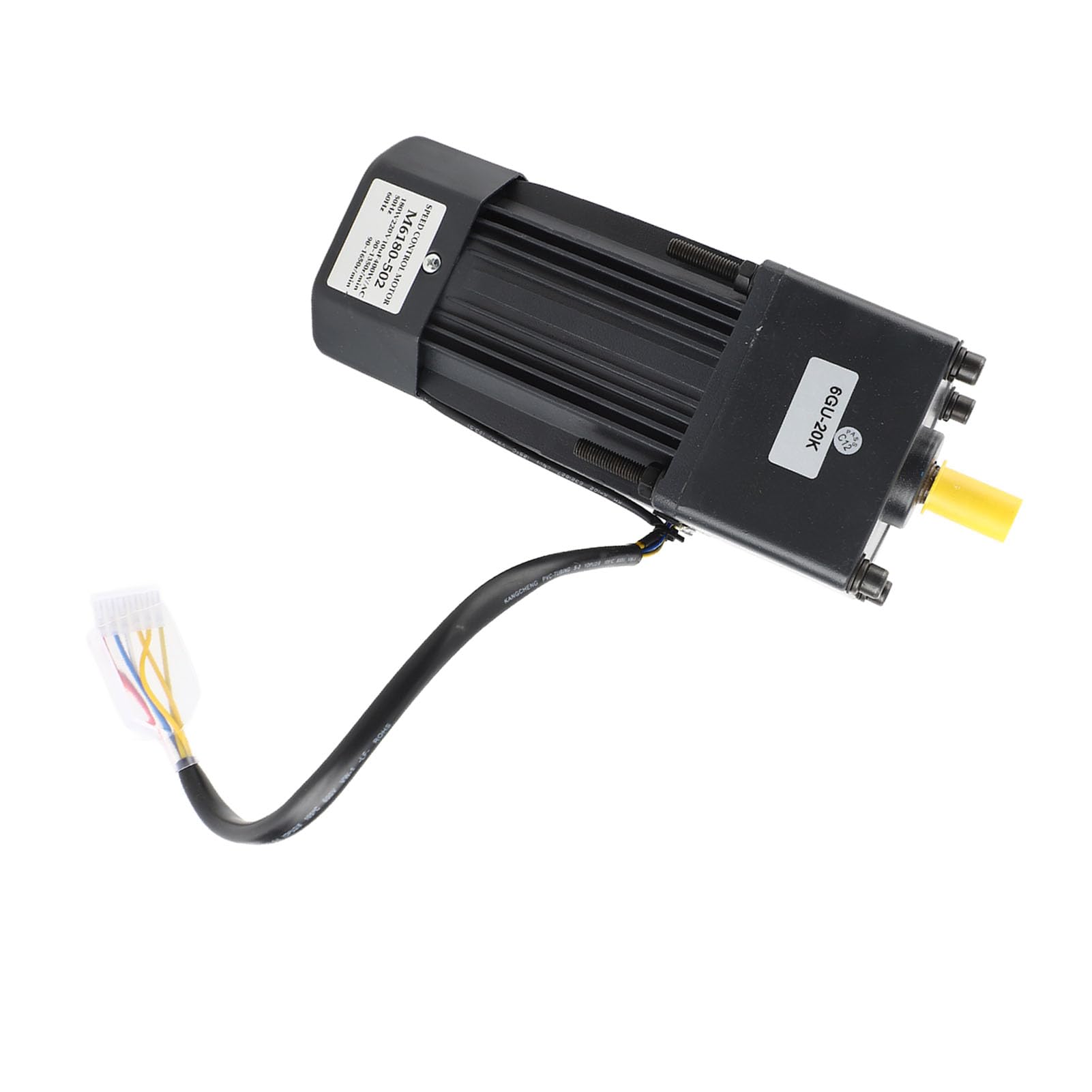 M6180-502 Motoriduttore con Riduttore da 180 W, Motore Reversibile CW/CCW a velocità Regolabile 220 V CA con Ventola di Raffreddamento in Alluminio per 10K-100K (Rapporto di riduzione 20k)