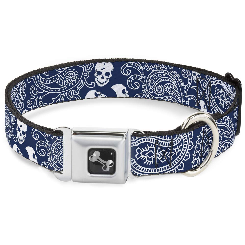 Collar de perro hueso grande mediano de 16 a 23 pulgadas Calaveras