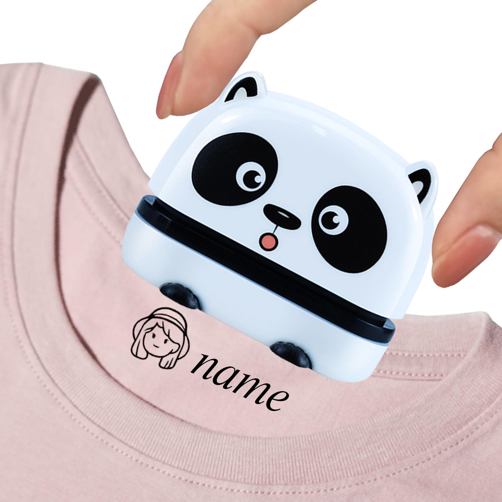 Custom Self-Inking Name Stamp for Clothing YQBOOM Personalized Stamp Labels Waterproof Wash Not Faded Stamp 4 Styles - White Panda