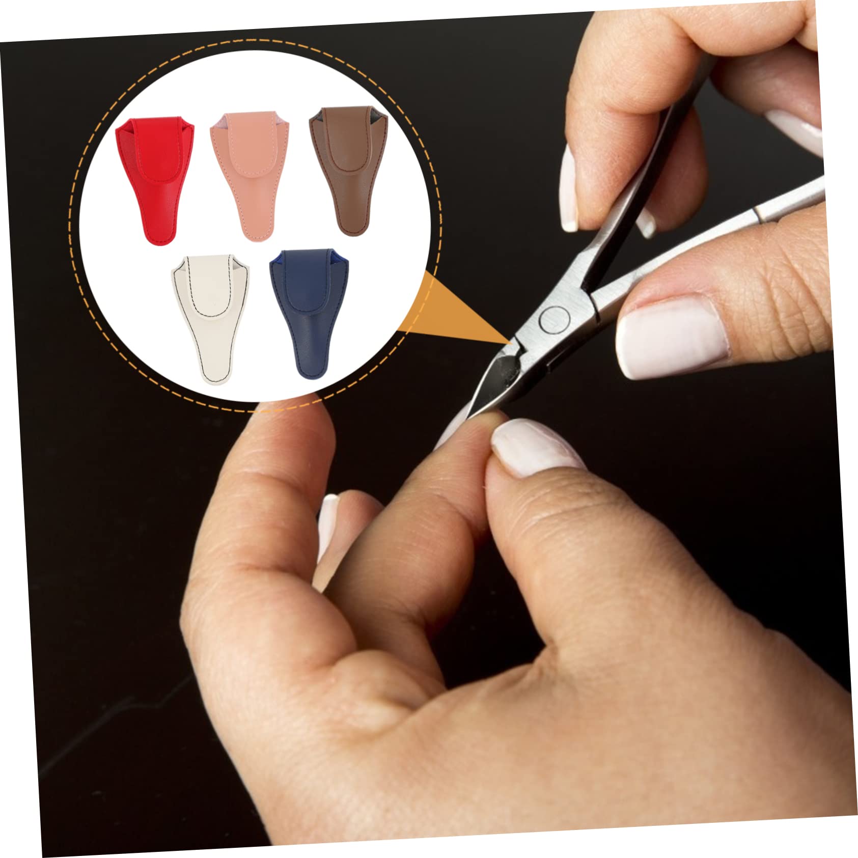 Housoutil 20piezas Funda De Pu Para Tijeras De Manicura Estuche Profesional Para Cortar Cutículas Almacenamiento Práctico y Seguro