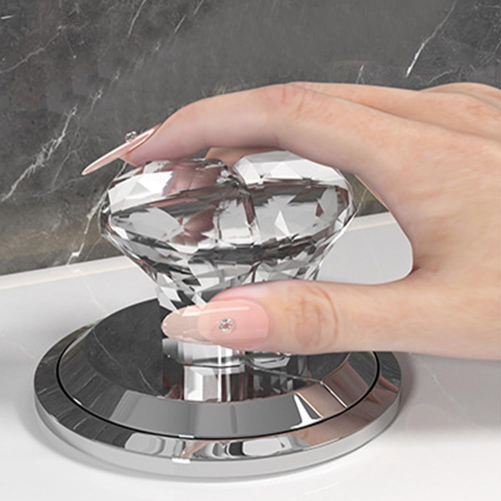 Veemoon Love Heart Shaped Toilet Tank Button Acrylic Toilet Tank Button Press Accessories Flush Push Flush Replacement Clear - Image 3