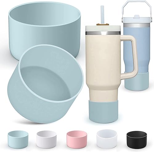 Miniatura 9 de 2 fundas de silicona para botas de ajuste perfecto para vaso Stanley de 40 onzas con asa y botella de agua Iceflow de 20 30 onzas, accesorios para