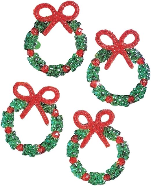 Beadery BOK-5484 Beaded Ornament Kit Holiday Wreaths 2.25-inch Makes 16