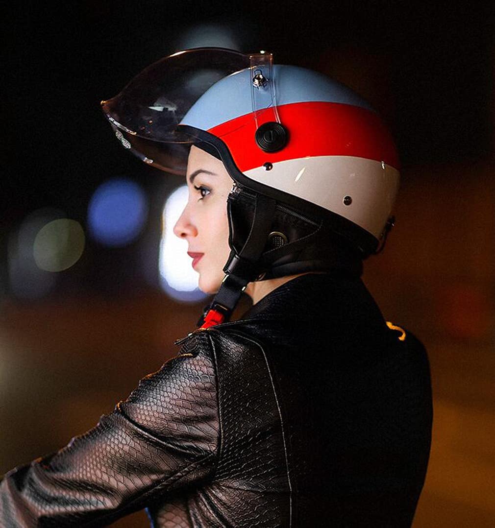 Erwachsener Motorradhelm Stilvoller halboffener Helm mit reflektierendem Visier Motorradhelm Impack Restance Belüftungshelm zum Schutz der Verkehrssicherheit des Benutzers