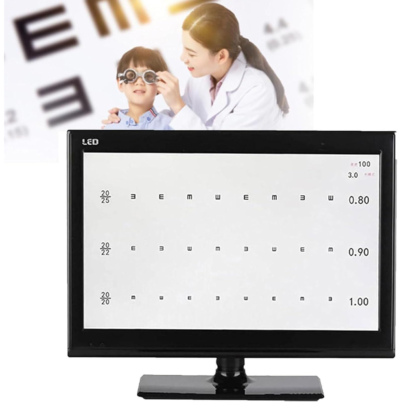 JozyJul Visual Acuity Chart Digital 18.5''/21.5"/23",Full Screen Visual Acuity Chart Digital with Remote,LCD Electronic Optical Vision Meter,Comprehensive Testing 21.5in