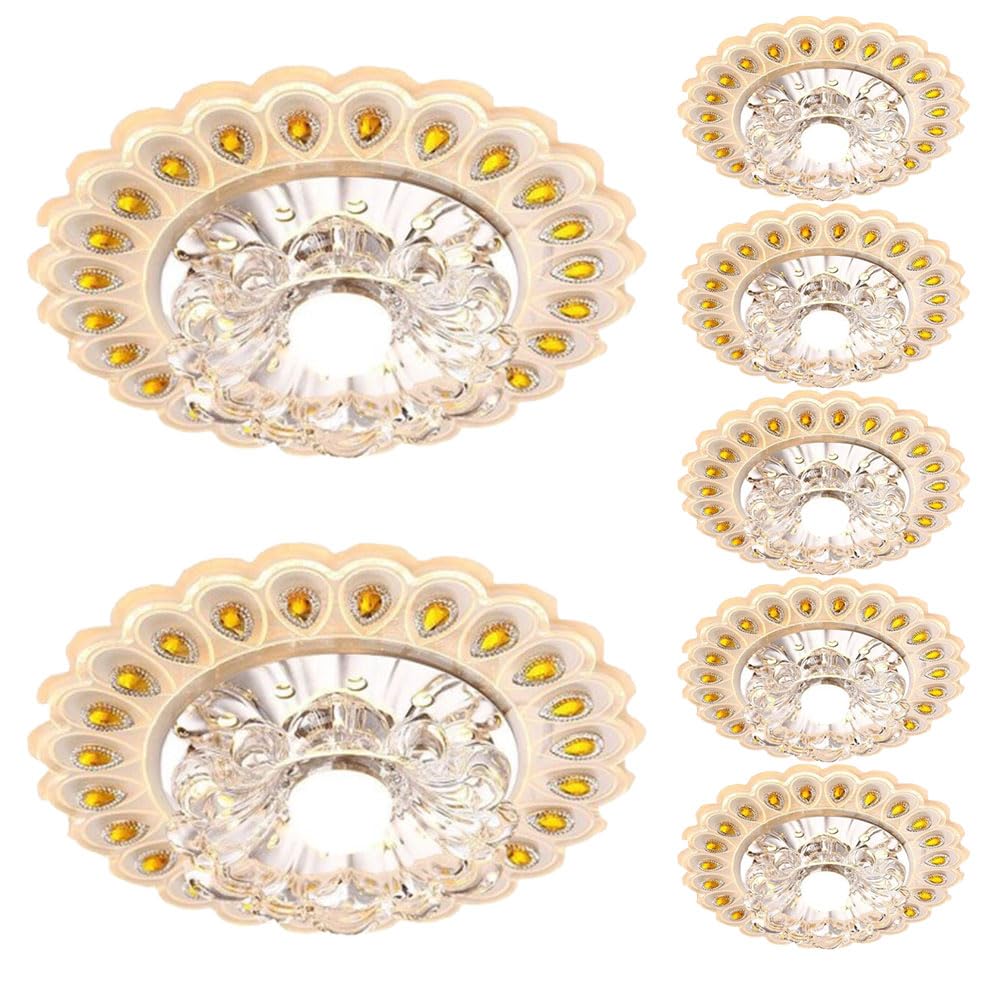 Paquete de 7 focos LED empotrables de Cristal Regulables para Techo, Ideales para Sala de Estar, Pasillo e iluminación Interior del hogar. Foco LED empotrable Moderno de 5 W c,