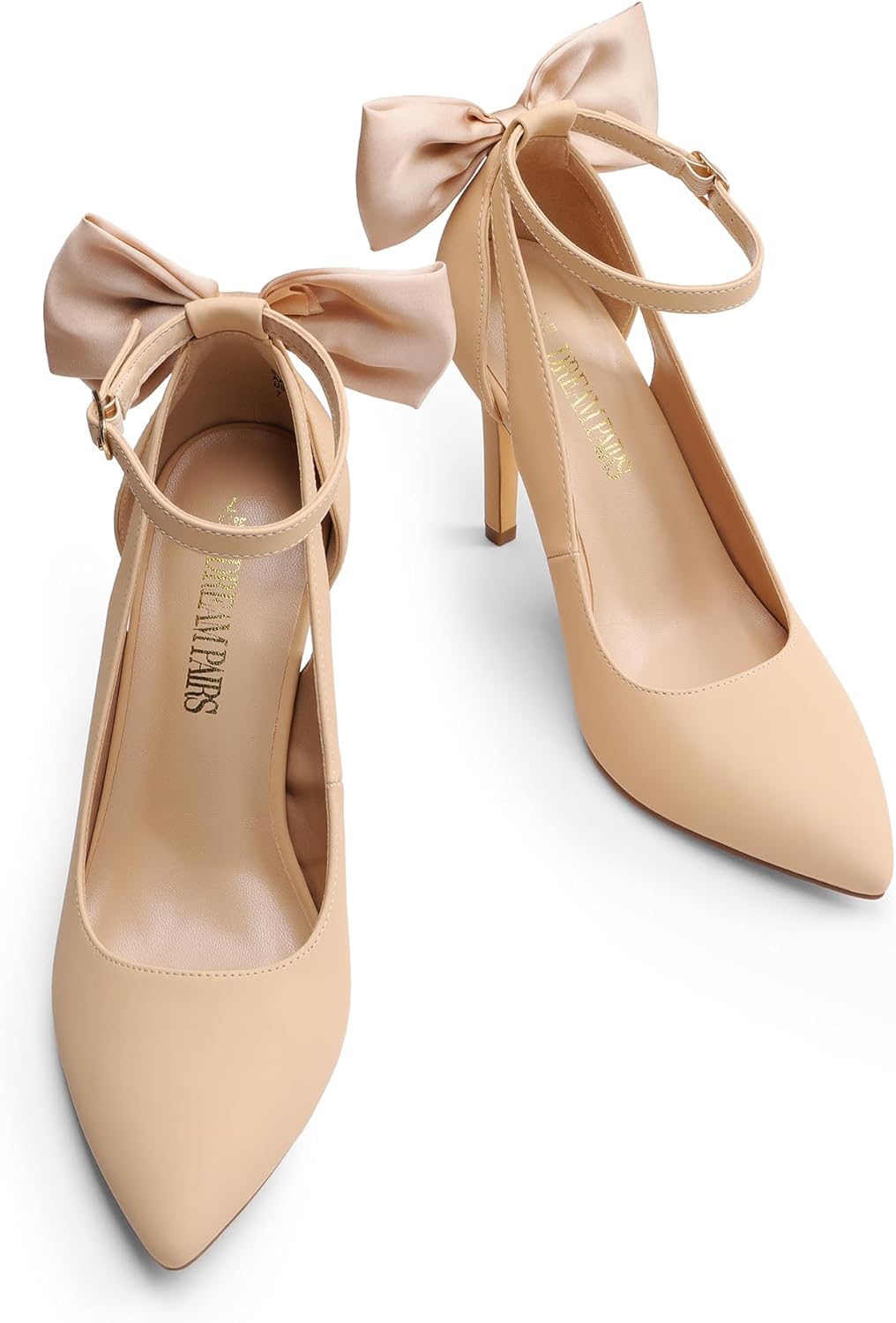 DREAM PAIRS Women's High Heels Stiletto Strappy Pointed Toe Bow Dress Shoes Sexy Party Wedding Pumps - Image 5