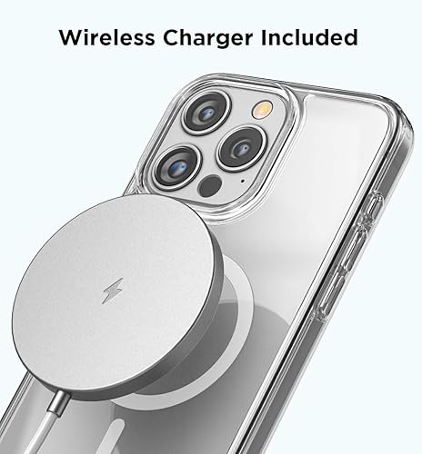 Miniatura 3 de Encased Funda transparente con cargador inalámbrico magnético diseñado para iPhone 15 Pro Max (compatible con MagSafe) transparente