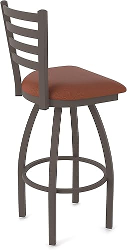 Miniatura 31 de 410 Jackie Taburete de bar giratorio de 36 pulgadas con acabado bronce y asiento de vinilo negro Vinilo negro,Canter Burdeos,Tierra Canter,Canter