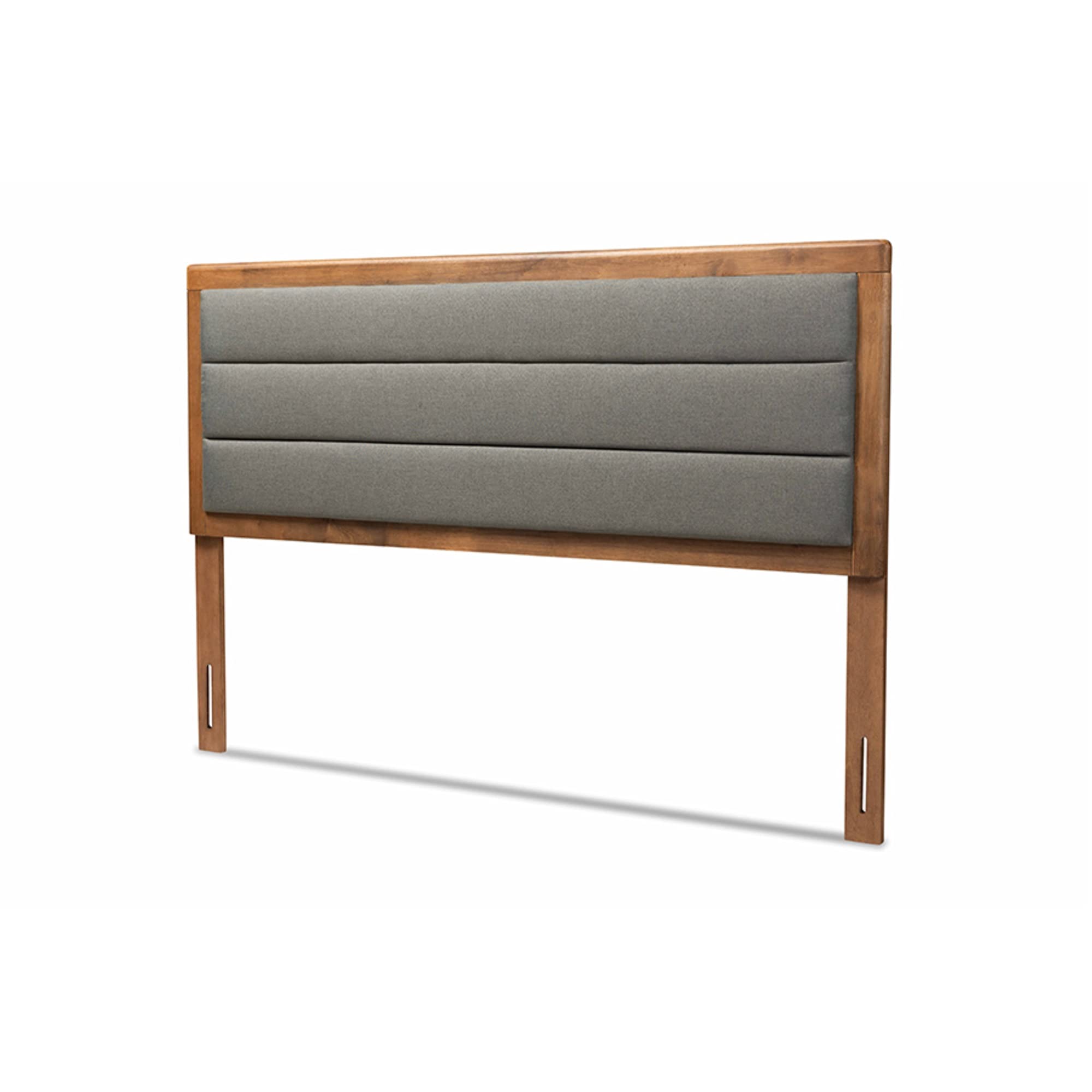 (similar)Baxton Studio Dexter Modern and Contemporary Dark Grey Fabric Upholstered and Walnut Brown Finished Wood Queen Size Headboard