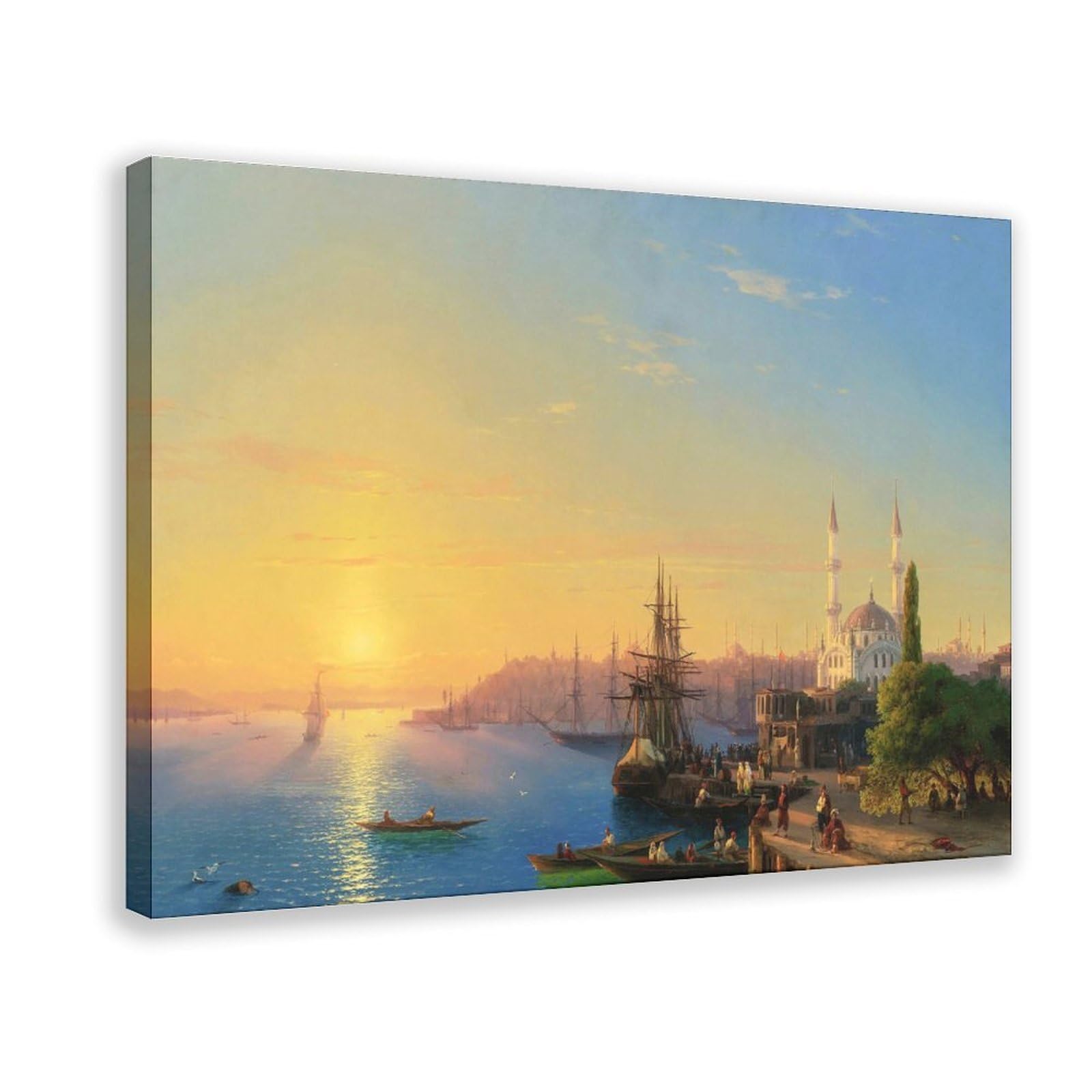 DFJyjFGJJ Ivan Konstantinovich Aivazovsky,View Of Constantinople And The Bosphorus,famous Art Canvas Posters Wall Art Bedroom Office Room Decor Gift 12" L X 18" W
