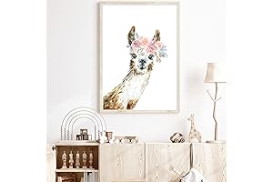 Llama Nursery Wall Art, Unframed 16x24 Inch Llama Wall Decor