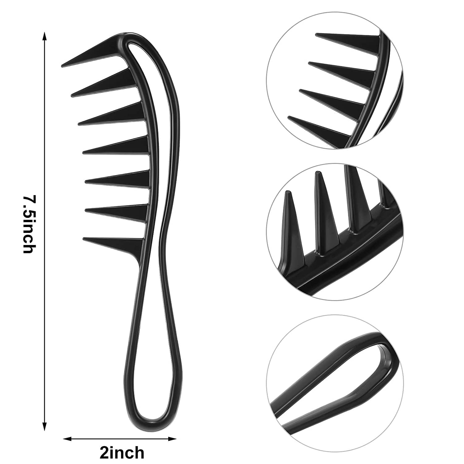 Jibaro 2Pieces Wide Tooth Detangling Comb Shower Flexible Comb Wide Spacing Teeth Comb Anti-Static Detangling Shampoo Comb for Long, Thick, Curly, Wet, Dry and Most Hair Types 2
