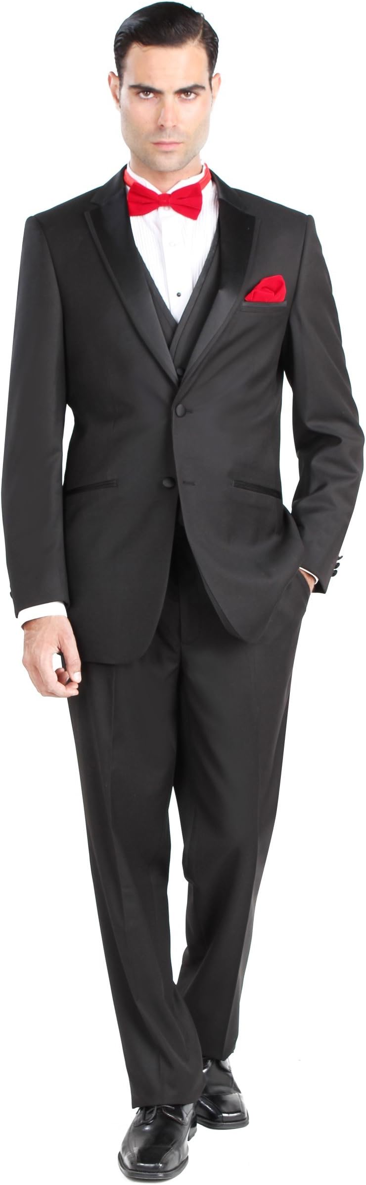 Mens 2 Button 3 Piece Modern Fit Walton Tuxedo with Vest
