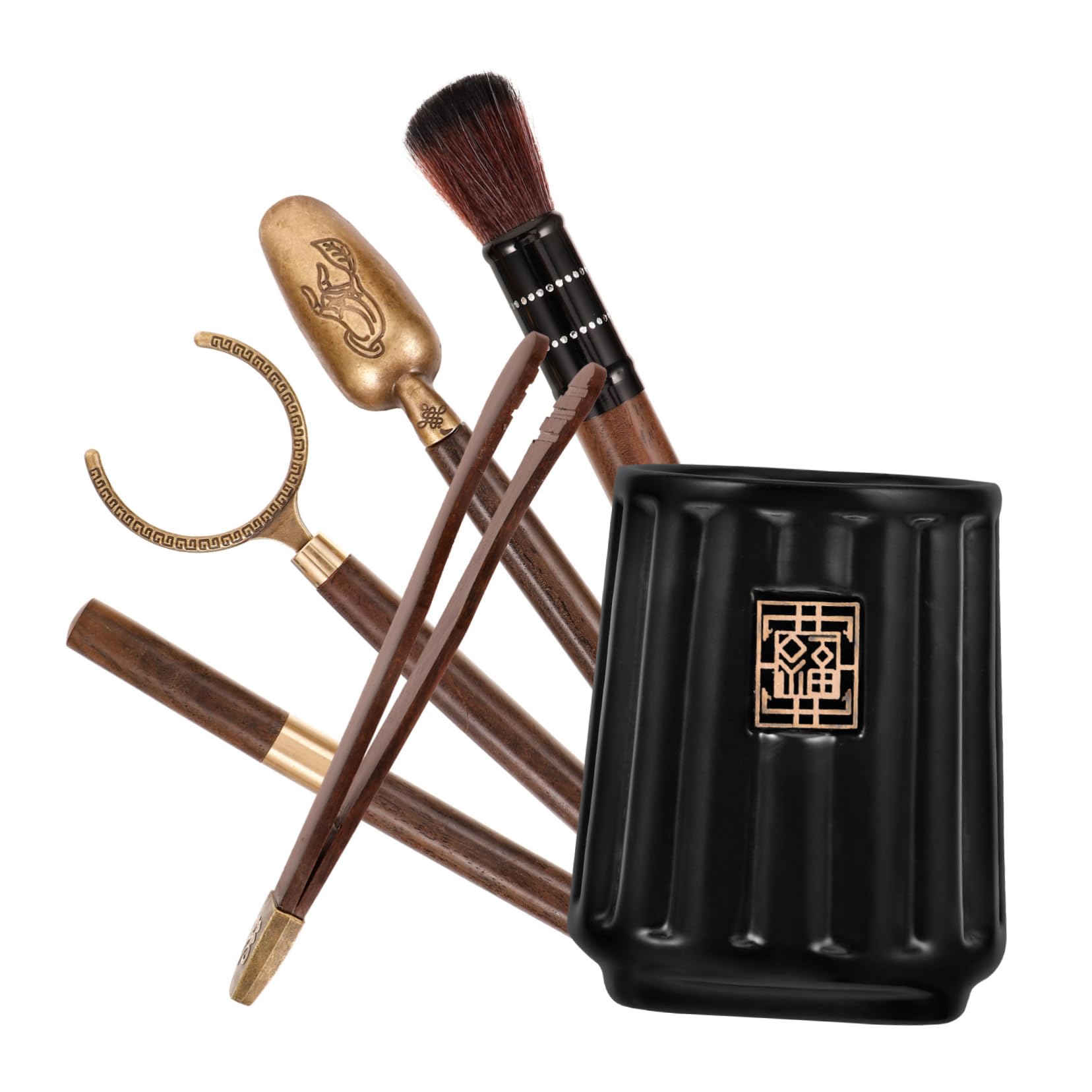 SOLUSTRE 2sätze Chinesischen Teezubehör Für Teezeremonie Kung Fu Teeset Mit Teelöffel Und Teebucket Elegante Utensilien Für Teeliebhaber Und Sammler
