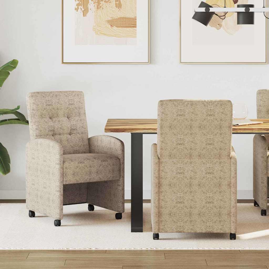 Chaises de Salle à Manger avec Roues 2 Pièces Cuir Synthétique