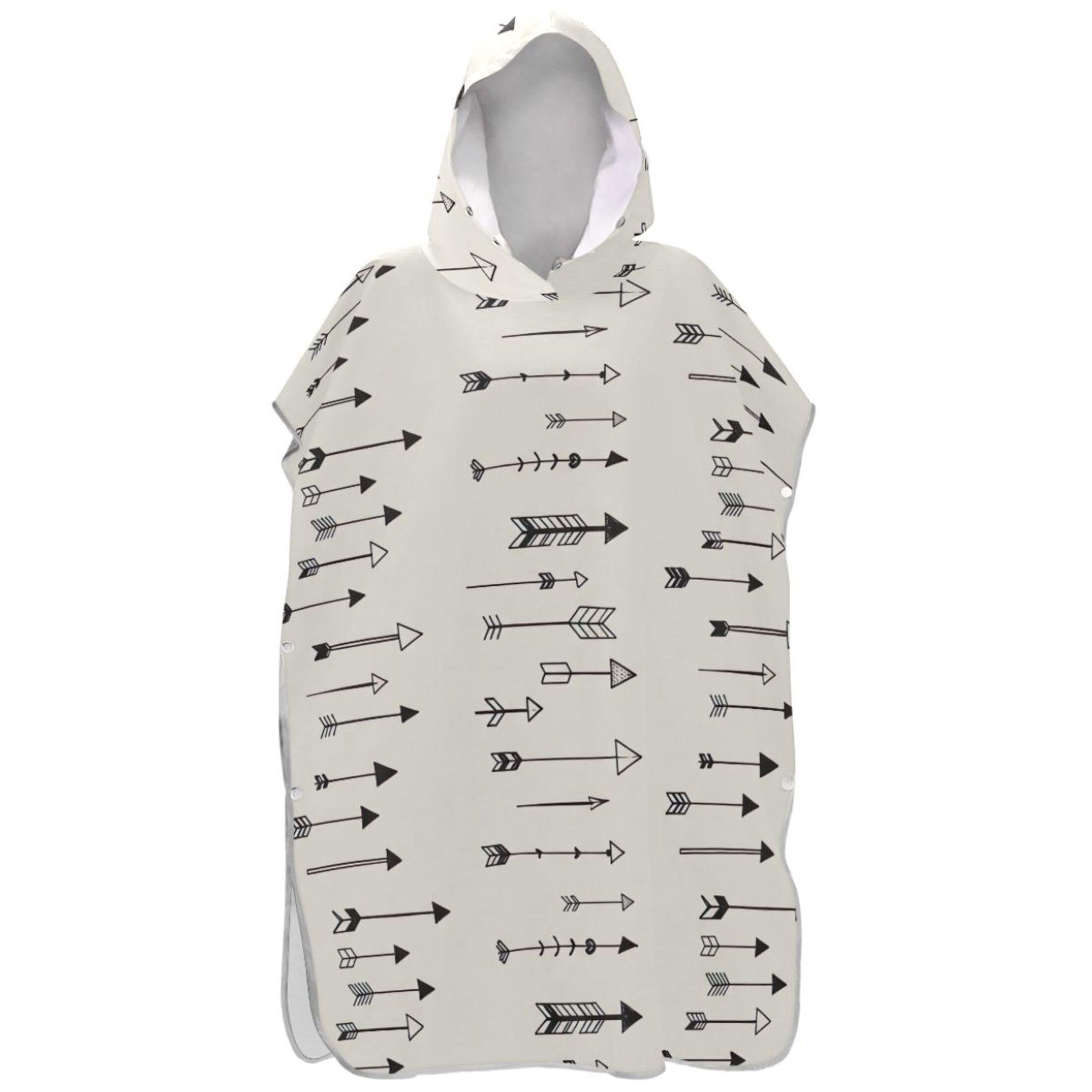 Poncho de surf beige adulte Arrows avec capuche serviette de plage légère à motif floral