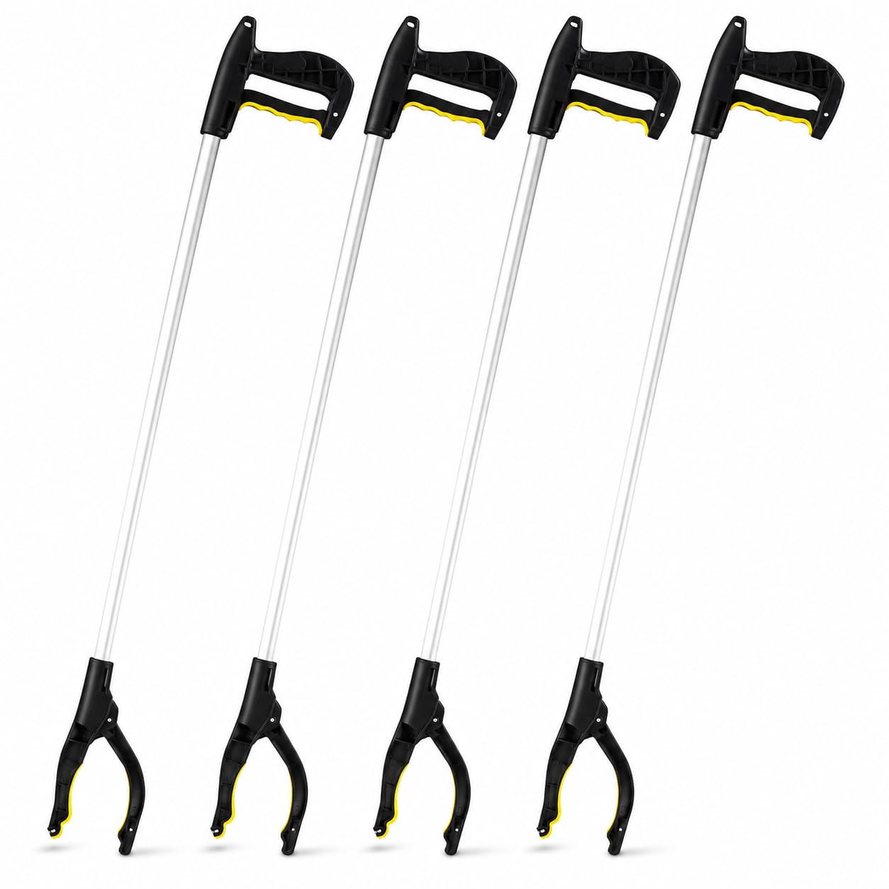 1ABOVE 4 Pack Long-Reach Litter Picker Grabber Tools with Rotating Grip