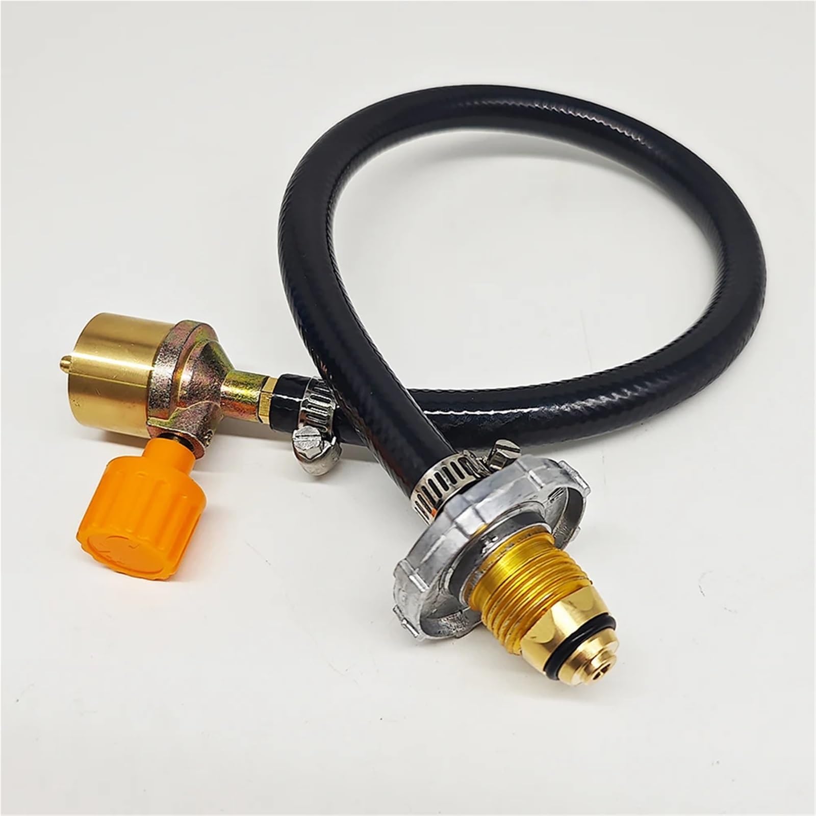 Adaptador de manguera cilíndrica para estufa de gas, adaptador de recarga de propano con manguera de conexión de válvula de control de encendido y apagado