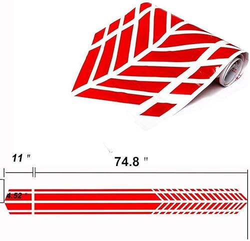 Miniatura 2 de NA Racing - Calcomanía de rayas laterales compatible con Dodge Challenger RT SRT 2008-2019, color rojo