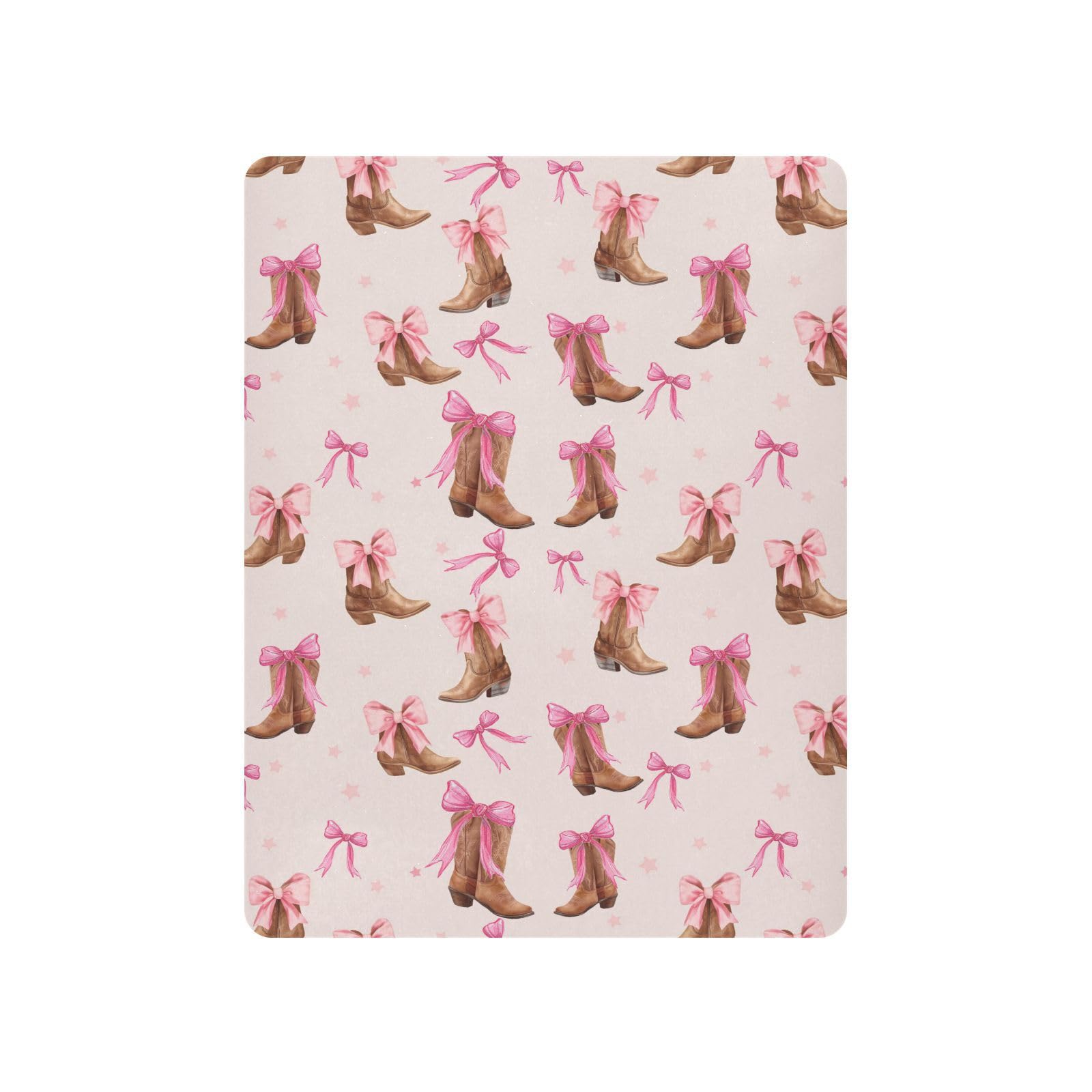 Cowgirl Boots Pink Bow Crib Sheet for Girls Boys Baby Toddler Bed Mattress Sheets Babies Fitted Crib Sheets for Kids Nursery Bed 39 * 27 in