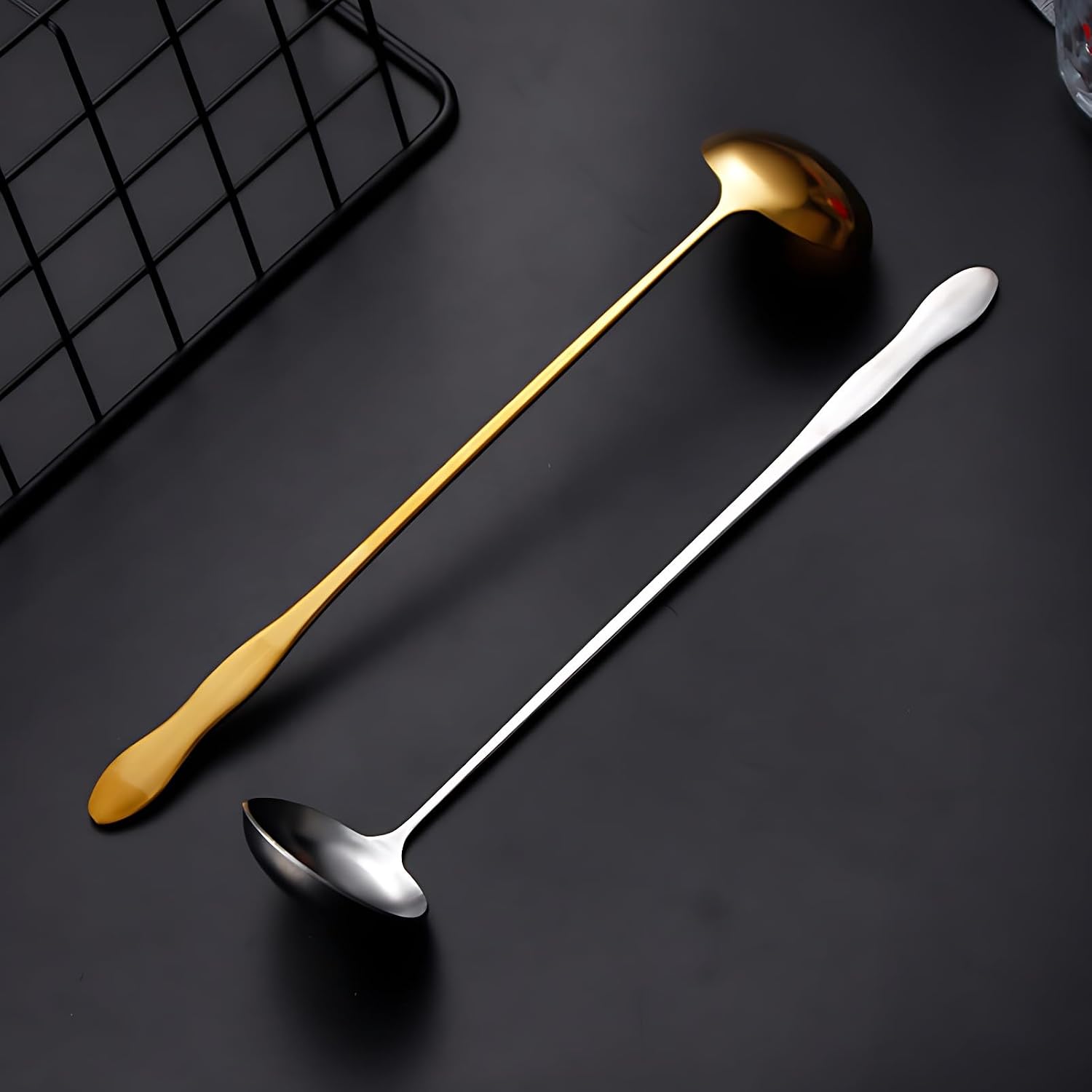 12 Inch Iced Tea Spoons Bulk Summer Beverage Spoons Stainless Steel Long Handle Iced Mixing Teaspoons for 20 oz tumblers (12in,6 Pcs)