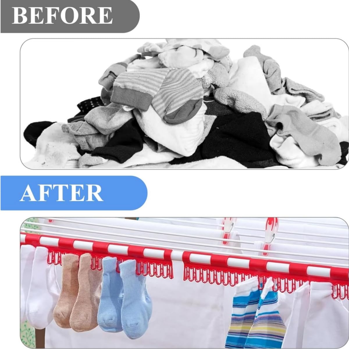 PAL tendoir à pinces à chaussettes en plastique Clips de chaussette en