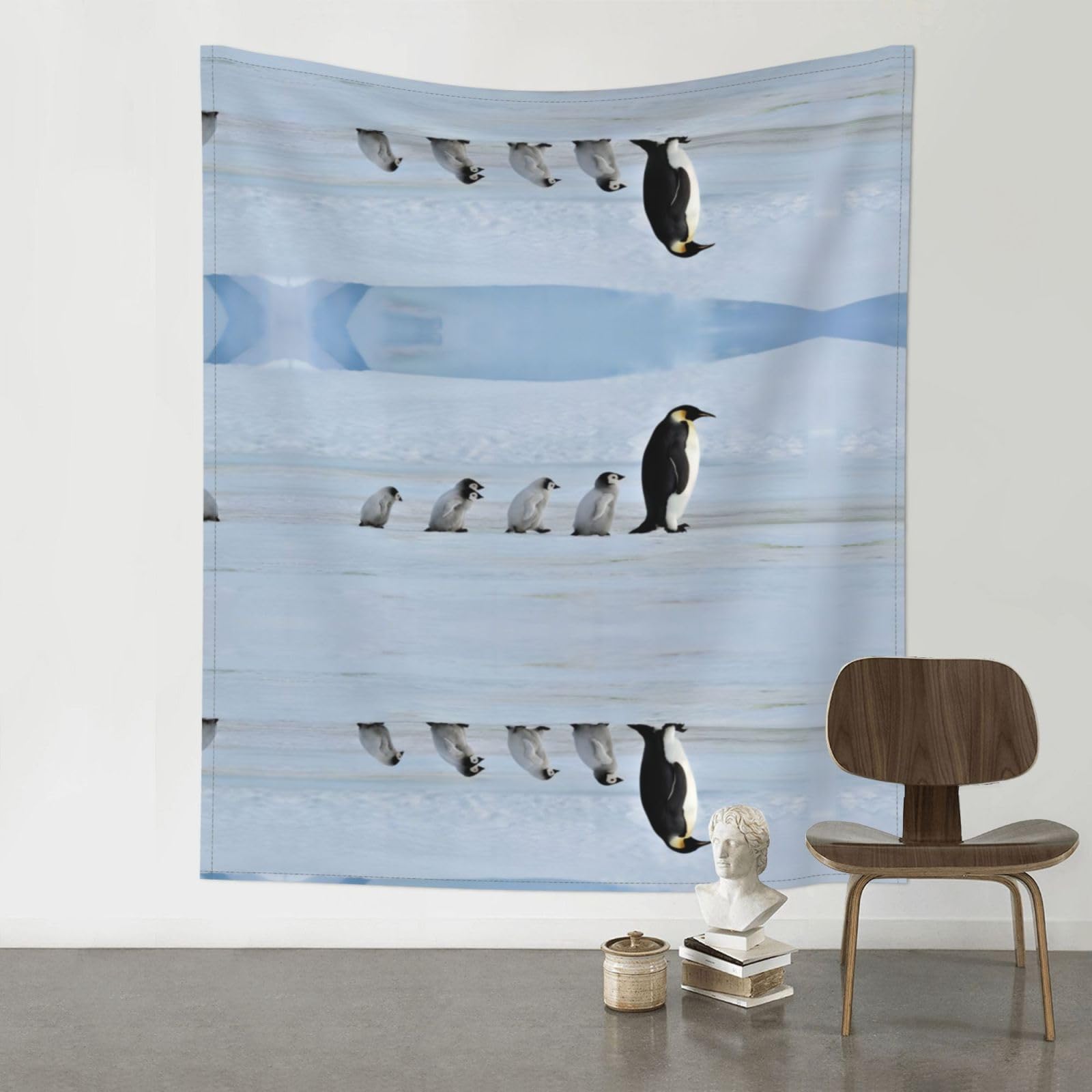 YYHWHJDE Five Penguins Prints Wall Tapestry 60x51in - High-Grade Polyester Throw Blanket for Bedroom, Dorm, Beach & Picnic Decor