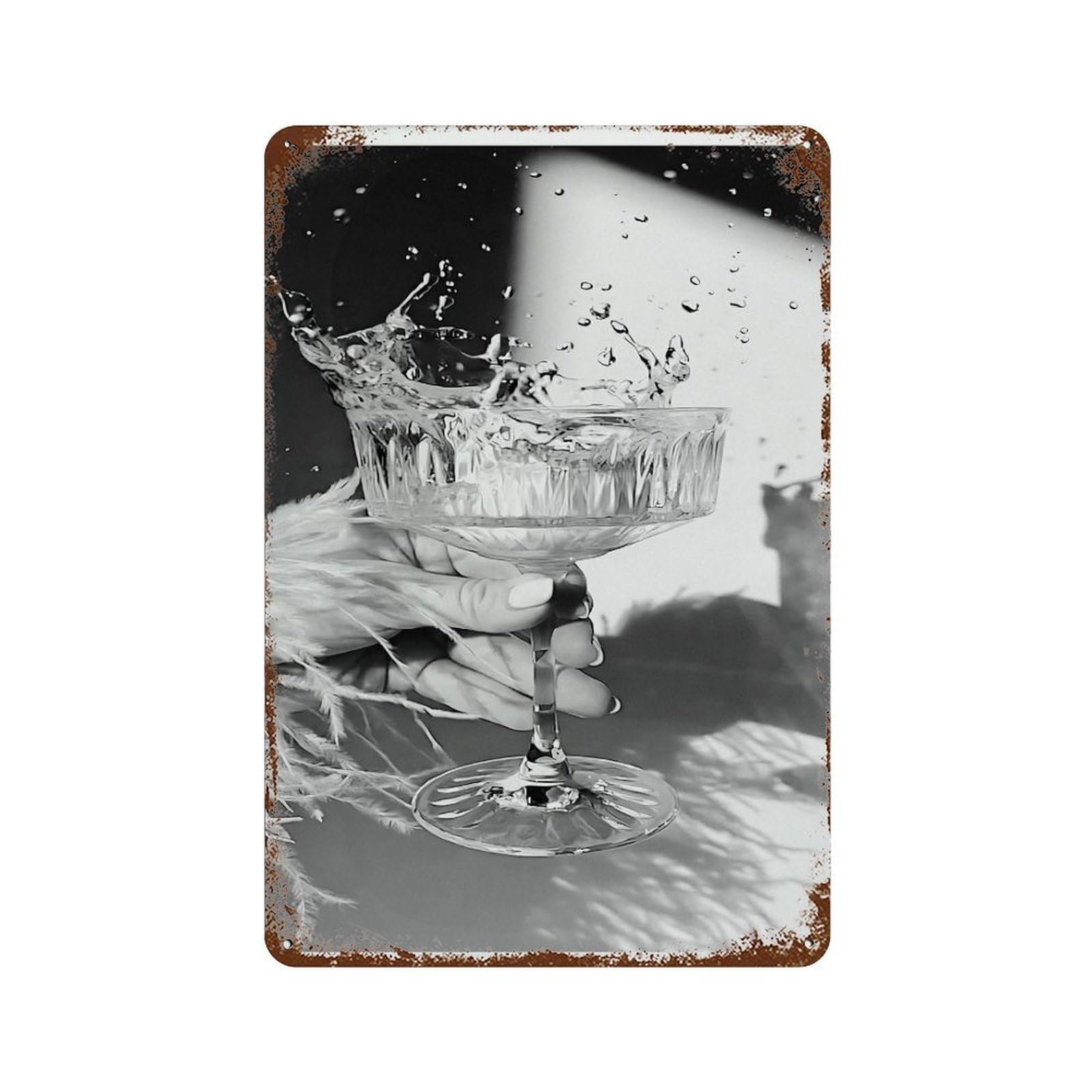 xiaoxiaoshen Martini Poster, Wall Decor Art Metal Tin Poster Modern Home Decor Art Home Bar Shop Decorations Vintage Sign 30x20cm