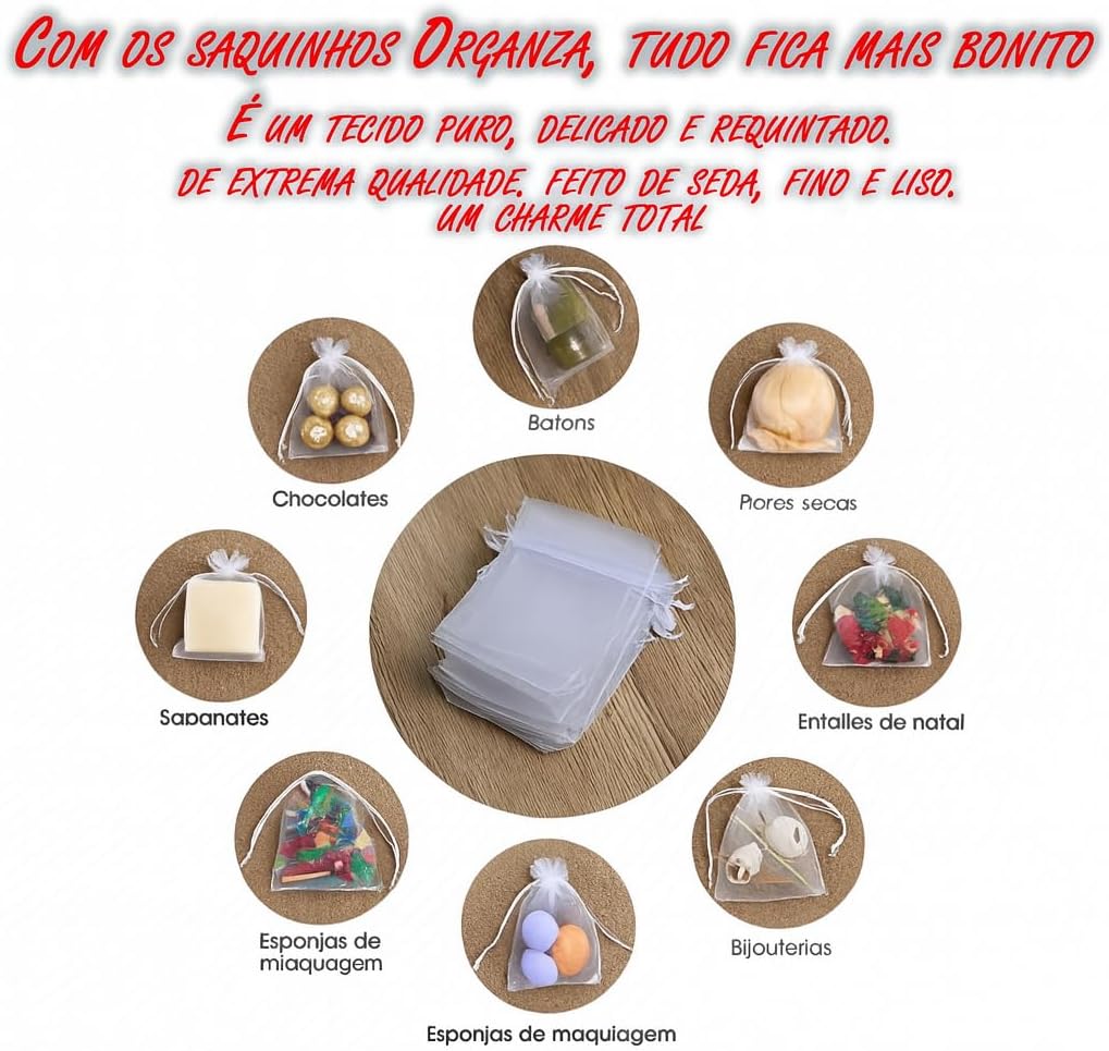 Kit 100 Unidades Saquinho de Organza Branco 20x30cm com Fita de Cetim para Lembrancinhas Presentes Organização e Armazenamento, Casamento Padrinhos Convidados Festa Convite Kit 100 Unidades Saquinho de Organza Branco 20x30cm com Fita de Cetim para Lembrancinhas Presentes Organização e Armazenamento, Casamento Padrinhos Convidados Festa Convite