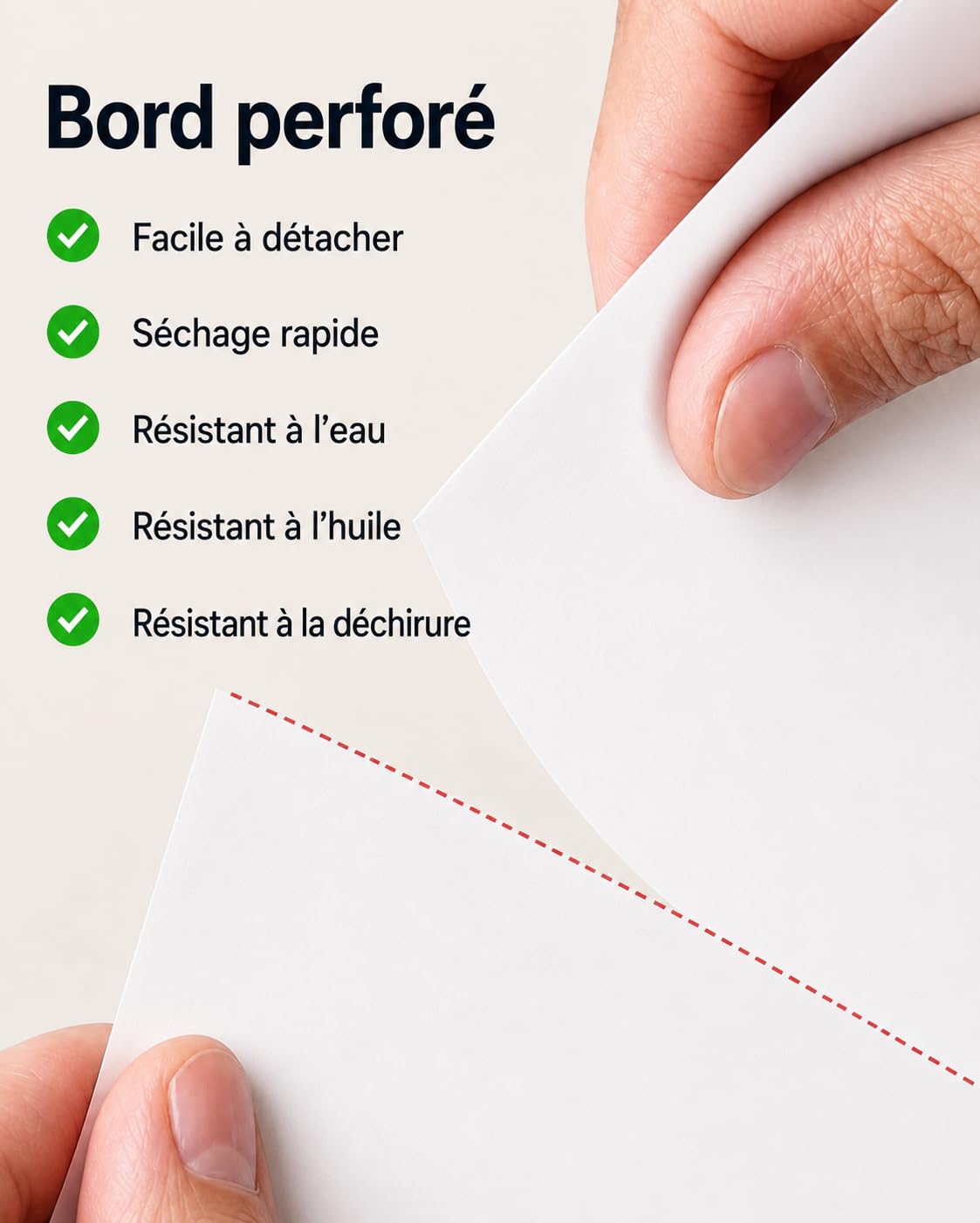 Imprimante Thermique A4 Portable avec 100 Feuilles Papier Thermique Plié A4