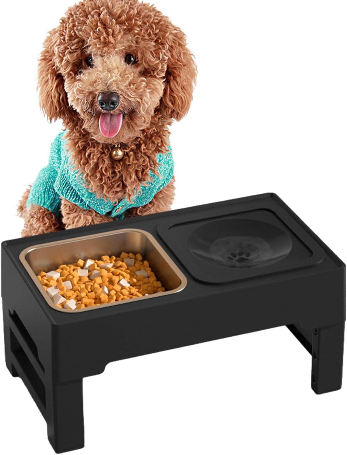 Pewell Gamelles Pour Chat Pour La Nourriture Et L'eau,Bols Surélevés Macaron Double Pour Chat