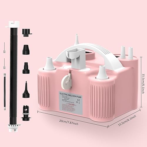 Miniatura 5 de Bomba de globos eléctrica 4 en 1 para todos los globos, globo de Mylar 260q de papel de aluminio, cojín de aire, flotador de piscina, pelota de