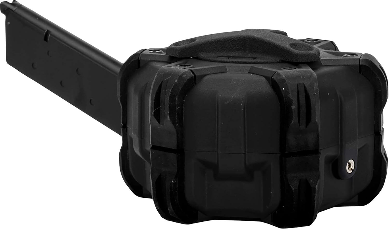 Evike Airsoft - AW Custom Drum Airsoft Mag for Gas Blowback Airsoft Pistols & Rifles (Model: WE Airsoft 1911 / Black)