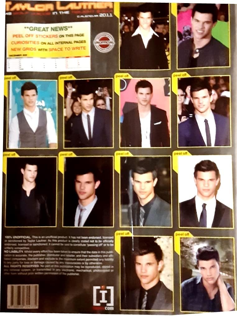 Taylor Lautner 2011 Calendar