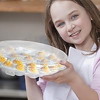 Vista 9 de HANSGO - Recipientes para huevos rellenos con tapa, bandeja portátil para huevos rellenos con 22 ranuras para fiestas navideñas y cocina